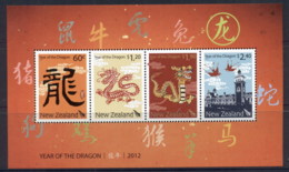 New Zealand 2012 New Year Of The Dragon MS MU2H - Unused Stamps