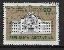 ARGENTINA   1970 25° Anniversario Della Costruzione Della "Casa De Moneda De La Nacion"    Ø - Gebraucht