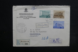 ISLANDE - Enveloppe En Recommandé De Reykjavik Pour La Belgique En 1962 , Affranchissement Plaisant - L 32312 - Cartas & Documentos