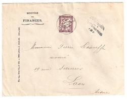 LAON Lettre Simple Taxes Ob 1936 Ministères Des Finances 50 C Banderole Yv T 37 Simple Taxe - 1859-1959 Lettres & Documents