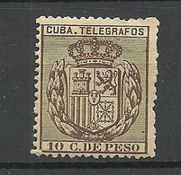 KUBA Cuba Old Telegraph Stamp 20 Pesos MNH - Telegraphenmarken