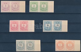 (*) 1874 Színes Számú Krajcáros + Hírlapbélyeg, Fogazatlan Próbanyomatok Kartonpapíron, 6 Klf érték ívszéli Párokban, Re - Other & Unclassified