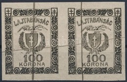 (*) Nyugat-Magyarország (VII.) 1921 Fogazatlan Próbanyomat 100K Pár / 100K Imperforate Proof Pair - Other & Unclassified