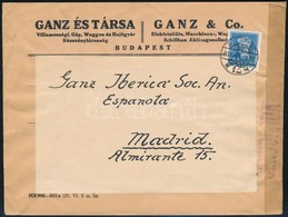 1937 Céges Levél Arcképek 40f Bérmentesítéssel Madridba Küldve - Altri & Non Classificati