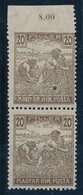 ** 1916 Arató 20f ívszéli Pár Felül Fogazatlan, Ritka - Other & Unclassified