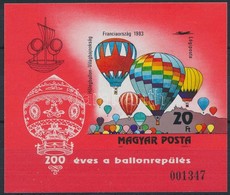 ** 1983 200 éves A Ballonrepülés Vágott Blokk (8.000) - Other & Unclassified