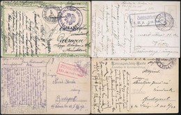 1916-1918 4 Db I. Világháborús Képeslap Haditengerészeti Postával Küldve - Other & Unclassified