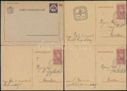 1926-1938 16f Zárt Levelezőlap (MBK 42) + 3 Db 12f Díjjyges Levelezőlap (MBK 126) 'HADITUDÓSÍTÓ KIÁLLÍTÁS' Bélyegzéssel - Sonstige & Ohne Zuordnung