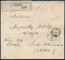 1864 Kocsiposta Csomagszállító Székesfehérvárra Készpénz Bérmentesítéssel és 5kr Okmánybélyeggel / Franco Parcel Card Wi - Other & Unclassified