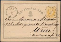1871 Díjjegyes Levelezőlap 'STOMFA' - 'WIEN' - Sonstige & Ohne Zuordnung