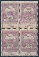 ** 1913 Árvíz 35f Négyestömb, Benne II-es Típusú Bélyeg - Other & Unclassified