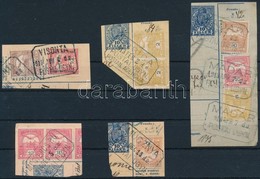 1913 5 Db Postaügynökségi Bélyegzés Kivágásokon - Sonstige & Ohne Zuordnung