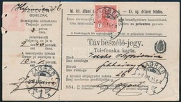 1916 Horvát-magyar Kétnyelvű Távbeszélőjegy Turul 1K Bérmentesítéssel - Sonstige & Ohne Zuordnung