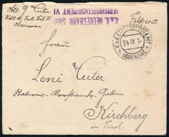 1916 Tábori Posta Levél Tartalommal / Field Post Cover With Content 'K.u.k. HEERESBAHN Süd VERKEHRSDETACHEMENT VI.' + 'E - Altri & Non Classificati