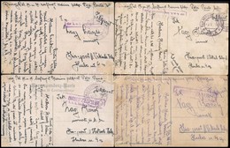 1918 4 Db Képeslap / 4 Postcards 'BRIEFZENSUR Der  K.u.k. Seeflugstation Pola' + 'MFP POLA' - Sonstige & Ohne Zuordnung