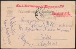 1915 Tábori Posta Levelezőlap 'K.u.k. Notreservespital Etappenpost 119' + 'HP 119' - Otros & Sin Clasificación