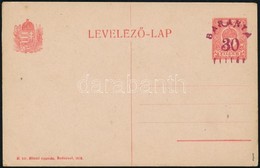 1919 Baranya Felülnyomott Díjjegyes Levelezőlap, Használatlan / PS-card With Baranya Overprint, Unused. Signed: Bodor - Otros & Sin Clasificación