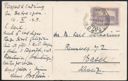 1923 Képeslap BUDAPEST -PÜSPÜKLADÁNY -KÖRÖSMEZŐ 20 D Vasúti Mozgóposta Bélyegzéssel Svájcba / Postcard With Railway Canc - Otros & Sin Clasificación