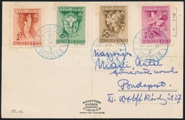 1939 Gödöllő Képeslap Pax Ting Sorral és Alkalmi Bélyegzéssel / Pax Ting Girl Guides Set On Postcard With Special Cancel - Andere & Zonder Classificatie