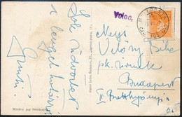 1939 Képeslap Kék 'Voloc' Gumibélyegzéssel / Postcard With Auxiliary Postmark - Otros & Sin Clasificación