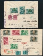 1941 2 Db Dekoratív Cenzúrázott Levél Bécsbe, Az Egyik Ajánlott / 2 Censored Cover To Vienna, One Of Them Is Registered - Other & Unclassified