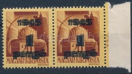 ** 1945 Kisegítő 1P/20f Pár Dupla Felülnyomással / Mi 797 Pair With Double Overprint - Other & Unclassified