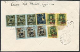 1945 (3. Díjszabás) Ajánlott Levél 10 Bélyeges Bérmentesítéssel / Registered Cover With 10 Stamps Franking 'FEHÉRTÓ POST - Otros & Sin Clasificación