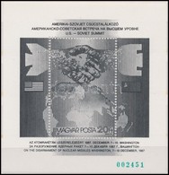 ** 1987 Csúcstalálkozó Feketenyomat Blokk Zöld Sorszámmal - Andere & Zonder Classificatie