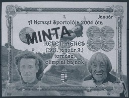 ** 2019 A Nemzet Sportolója 2004 óta Keleti Ágnes Feketenyomat MINTA Emlékív - Other & Unclassified