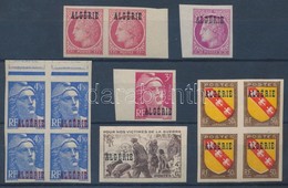 ** 1945 6 Klf Vágott Bélyeg Közte Párok és Négyestömbök / 6 Different Imperforate Stamps Incl. Units - Sonstige & Ohne Zuordnung