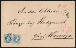 1870 10kr Pár Ajánlott Levélen / Pair On Registered Cover Kék / Blue 'WIEN' - 'NAGY KANIZSA' - Sonstige & Ohne Zuordnung