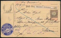 1889 Csomagszállító New Yorkba / Parcel Card 'WIESENTHAL B. REICHENBERG' - 'ZITTAU' - 'BREMEN' - New York - Otros & Sin Clasificación