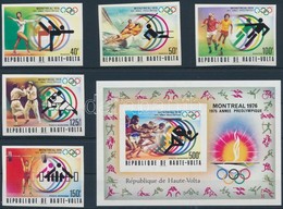 ** 1976 Nyári Olimpia, Montreal Vágott Sor + Blokk,
Summer Olympics, Montreal Imperforated Set + Block
Mi 611-615 + 40 - Other & Unclassified