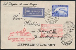 1931 Zeppelin Magyarországi útja Levél 2RM Zeppelin Bérmentesítéssel Budapestre / Zeppelin Flight To Hungary, Cover With - Other & Unclassified
