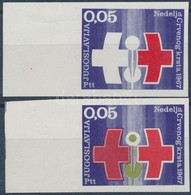 ** 1967 Vöröskereszt Kényszerfelár ívszéli Bélyeg Mi 33 U + FU Olajzöld Színnyomat Nélkül + Vágott - Sonstige & Ohne Zuordnung