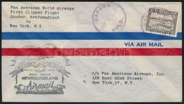 Újfundland / Newfoundland 1947 Első Repülés Levél / First Flight Cover Gander - New York - Other & Unclassified