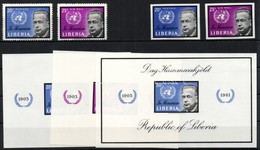 ** 1962 Dag Hammarskjöld Halála Fogazott és Vágott Sor Mi 578-579 + Blokk Mi 23 + 2 Db De Luxe Blokk - Altri & Non Classificati
