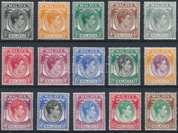 ** Malakka 1949 Forgalmi 15 Klf érték Mi 3-6, 8, 11, 13-14, 16, 18-22 - Altri & Non Classificati