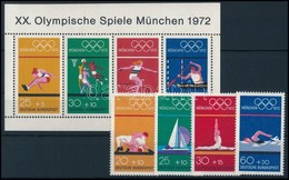** 1972 Olimpia Sor + Blokk,
Olympics Set + Block
Mi 719-722 + Mi 8 - Andere & Zonder Classificatie