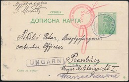 1915 Cenzúrás Levelezőlap Szerb Hadifogolynak Pozsonyba / Censored Postcard To Serbian POW To Hungary - Otros & Sin Clasificación