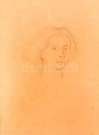 Erdélyi József (1896-1978): Női Portré. Ceruza, Papír, Jelzett, üvegezett Keretben, 24×17 Cm - Other & Unclassified