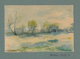 Erdős Jelzéssel: Tájkép. Akvarell, Papír, 6×8,5 Cm - Other & Unclassified