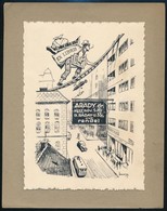 Balázsfy Rezső (1885-1973): Ex Libris Arady Dr. Litográfia, Papír, Jelzett A Dúcon, 15×10 Cm - Otros & Sin Clasificación