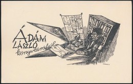 Haranghy Jenő (1894-1951) Ex Libris Ádám László. Klisé, Papír, Jelzett A Klisén, 7×12 Cm - Andere & Zonder Classificatie