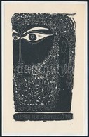 Kass János (1927 - 2010): Ex Libris Keresztury Dezső. Fametszet, Papír, Jelzett, 13×8 Cm - Autres & Non Classés