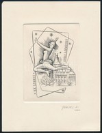 Vertel József (1922-1993): Ex Libris Szilvássy Judit. Rézkarc, Papír, Jelzett, 7,5×5,5 Cm - Altri & Non Classificati