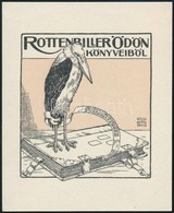 Weiss Antal (?-?): Ex Libris Rottenbiller Ödön. Klisé, Papír, Jelzett A Klisén, 7×6,5 Cm - Altri & Non Classificati