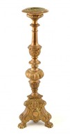 Cca 1890 Barokk Stílusú Bronz Padlógyertyatartó, Jelzés Nélkül, M: 61 Cm - Autres & Non Classés