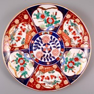 Gold Imari Falitányér, Jelzett, Kézzel Festett, Apró Kopásnyomokkal, D:28 Cm - Other & Unclassified