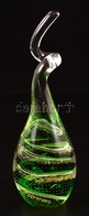 Muranói Csavart Zöld üvegdísz, Apró Kopásokkal, M: 27 Cm - Glas & Kristal